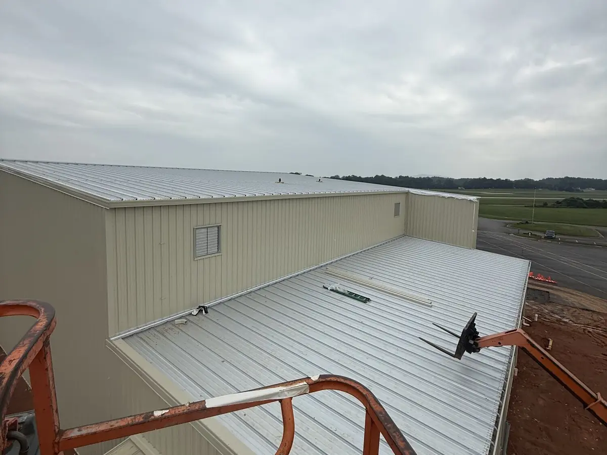 Exterior of a metal building